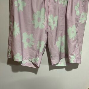 Blue Crown EUC Floral Print Shorts in Pink and Green